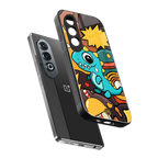 emerald green dinosaur back phone cover | glass case for oneplus nord ce 4
