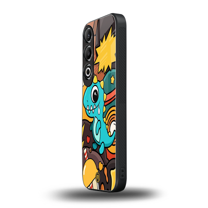 emerald green dinosaur back phone cover | glass case for oneplus nord ce 4