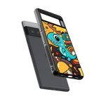 emerald green dinosaur back phone cover | glass case for google pixel 6 pro