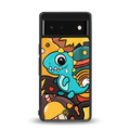emerald green dinosaur back phone cover | glass case for Google Pixel 6A