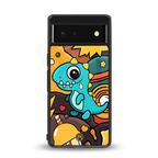 emerald green dinosaur back phone cover | glass case for Google Pixel 6A