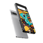 emerald green dinosaur back phone cover | glass case for google pixel 7 pro