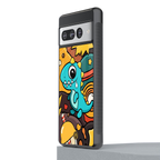 emerald green dinosaur back phone cover | glass case for google pixel 7 pro