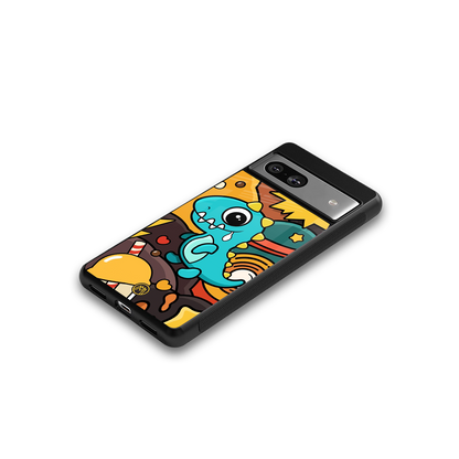 emerald green dinosaur back phone cover | glass case for Google Pixel 7