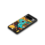 emerald green dinosaur back phone cover | glass case for google pixel 8 pro
