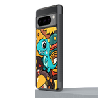 emerald green dinosaur back phone cover | glass case for google pixel 8 pro
