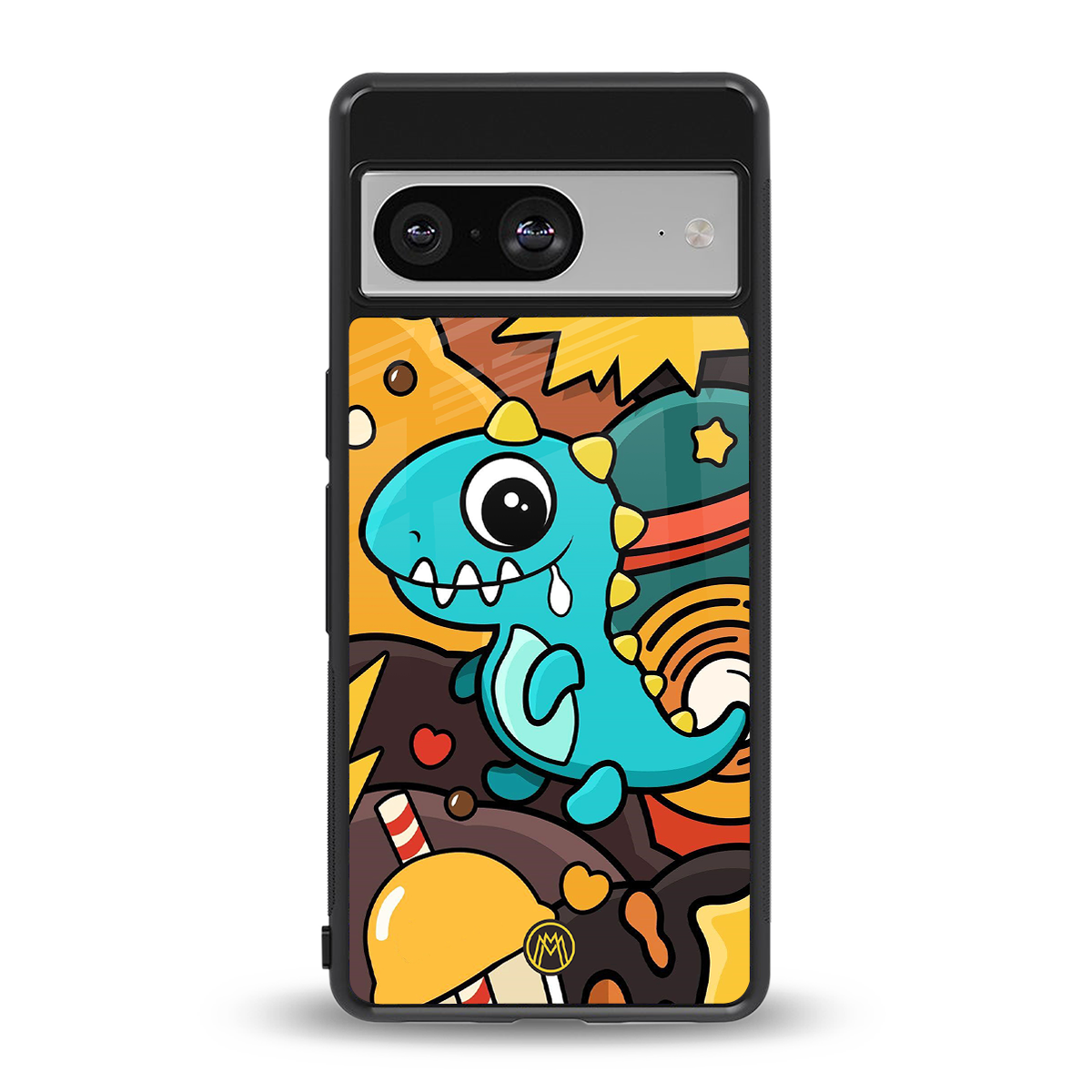 emerald green dinosaur back phone cover | glass case for Google Pixel 8