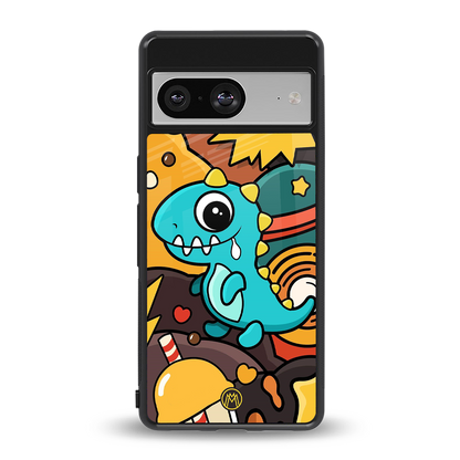 emerald green dinosaur back phone cover | glass case for Google Pixel 8