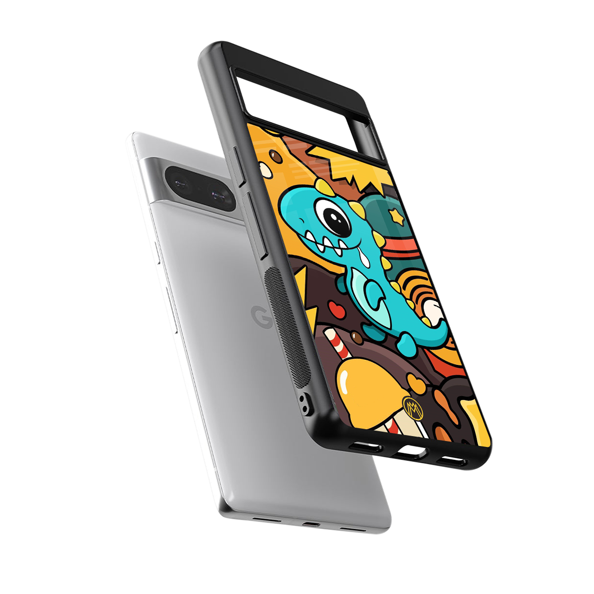 emerald green dinosaur back phone cover | glass case for Google Pixel 8