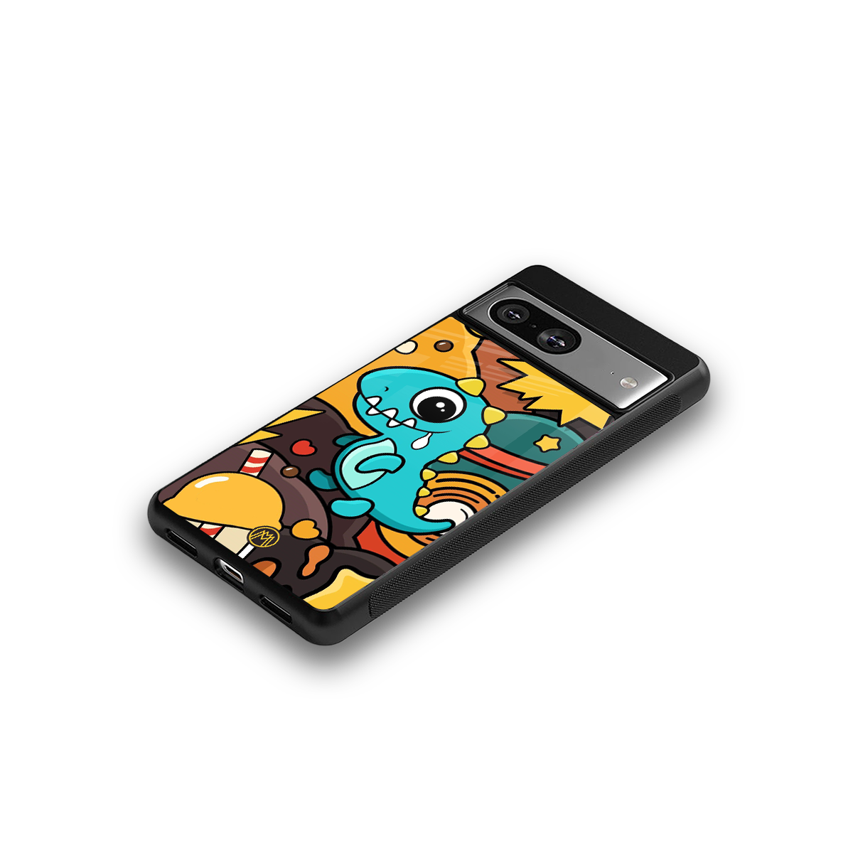 emerald green dinosaur back phone cover | glass case for Google Pixel 8