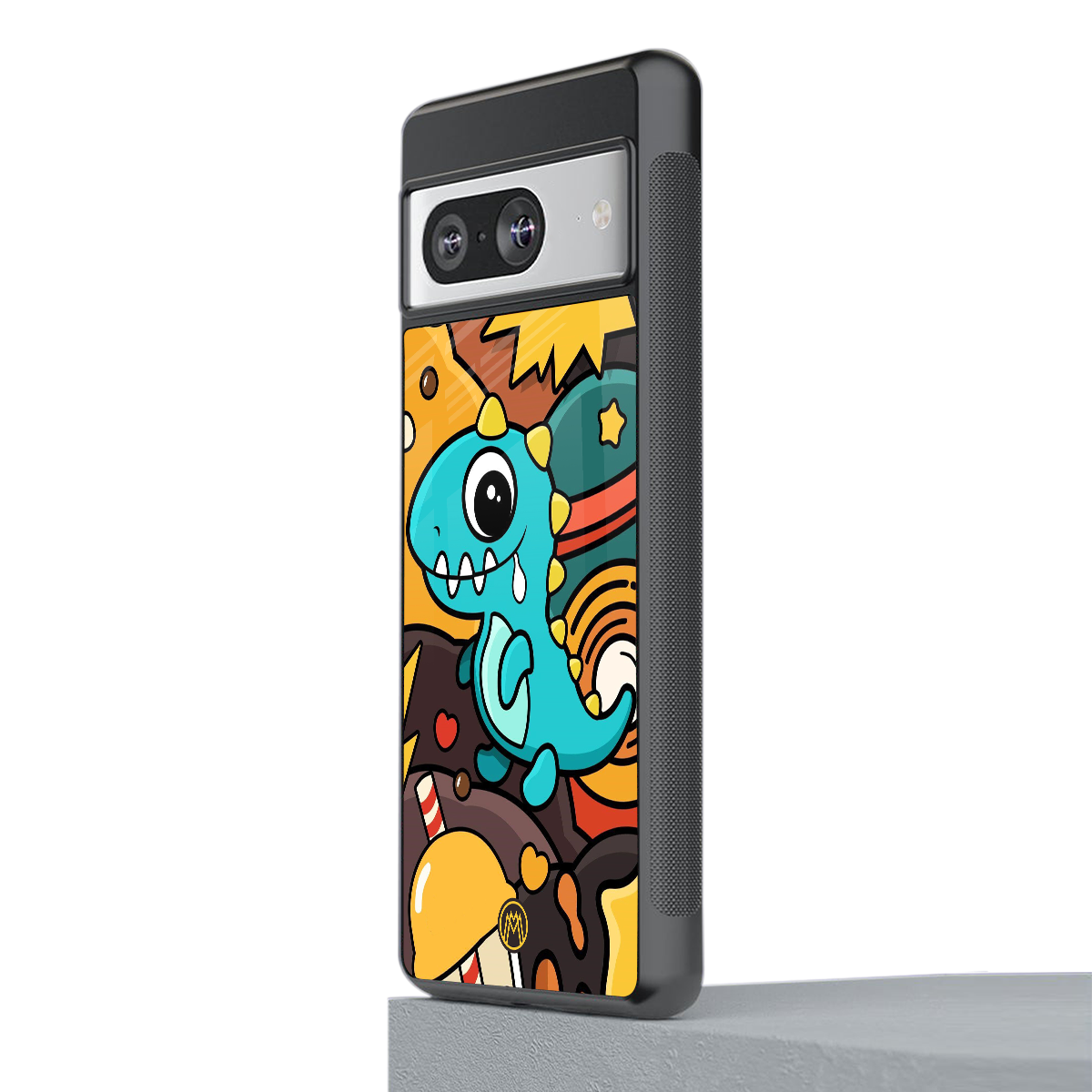 emerald green dinosaur back phone cover | glass case for Google Pixel 8