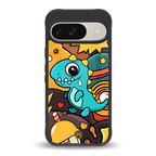 emerald green dinosaur back phone cover | glass case for google pixel 9