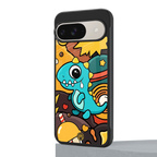 emerald green dinosaur back phone cover | glass case for google pixel 9