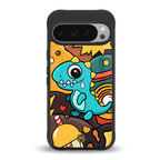 emerald green dinosaur back phone cover | glass case for google pixel 9 pro