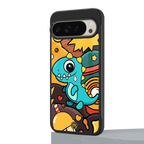 emerald green dinosaur back phone cover | glass case for google pixel 9 pro