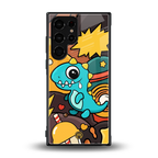 emerald green dinosaur back phone cover | glass case for samsung galaxy s23 ultra