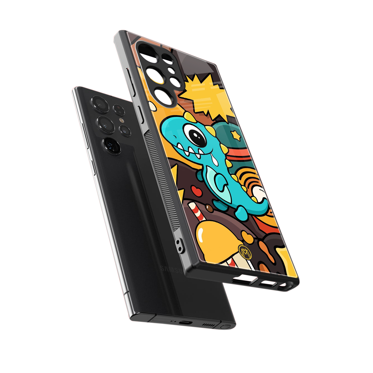 emerald green dinosaur back phone cover | glass case for samsung galaxy s23 ultra