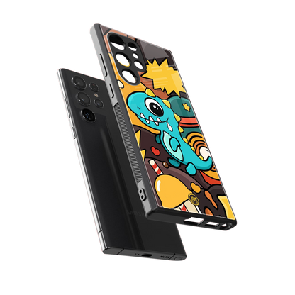 emerald green dinosaur back phone cover | glass case for samsung galaxy s23 ultra