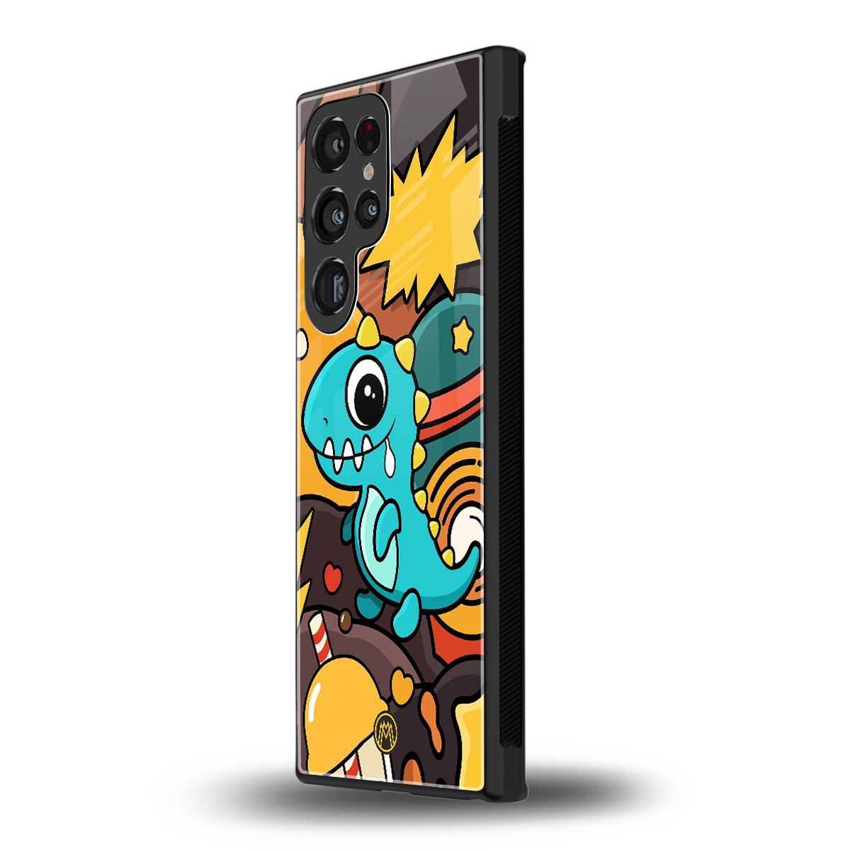 emerald green dinosaur back phone cover | glass case for samsung galaxy s24 ultra