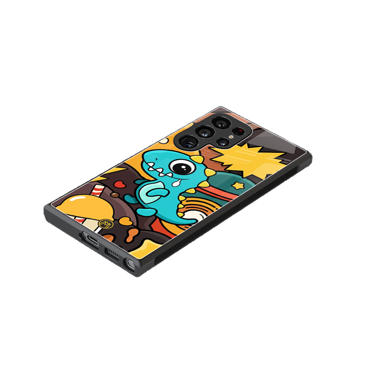 emerald green dinosaur back phone cover | glass case for samsung galaxy s24 ultra