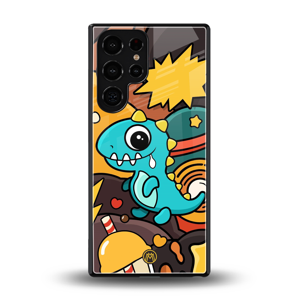 emerald green dinosaur back phone cover | glass case for samsung galaxy s25 ultra