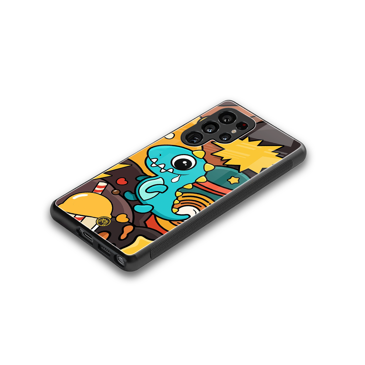emerald green dinosaur back phone cover | glass case for samsung galaxy s25 ultra