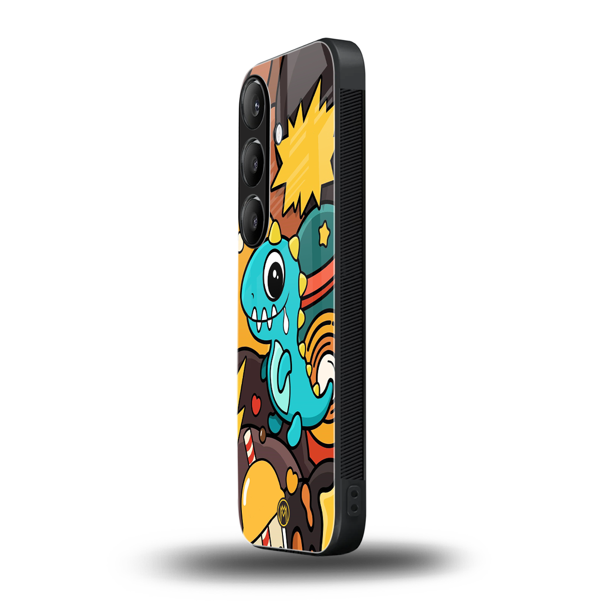emerald green dinosaur back phone cover | glass case for samsung galaxy s24 plus