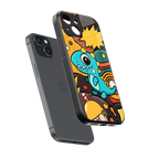 emerald green dinosaur back phone cover | glass case for iphone 15