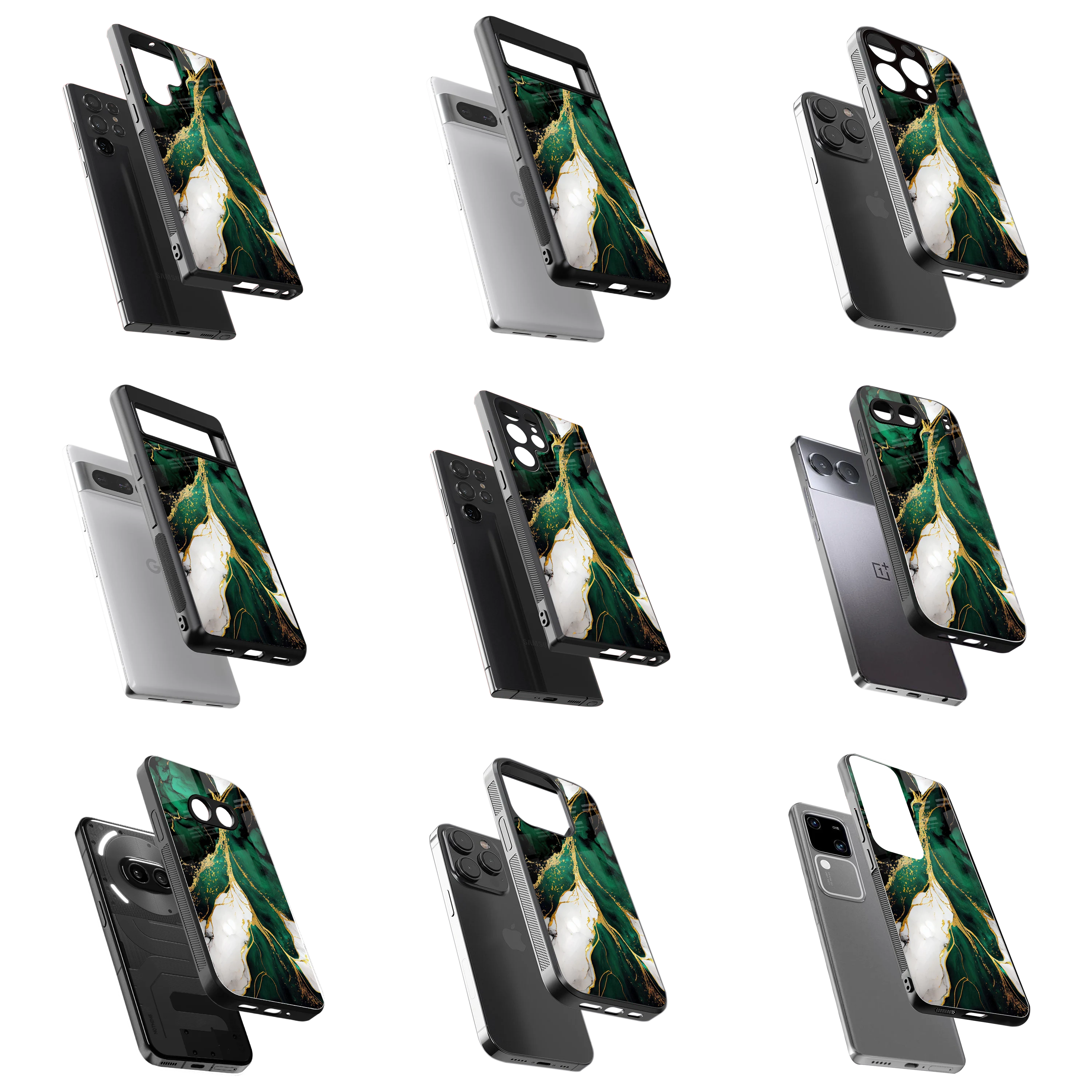 Durable Glass Back Mobile Case for iPhone, Samsung, OnePlus, Google Pixel, Redmi, Vivo, Oppo