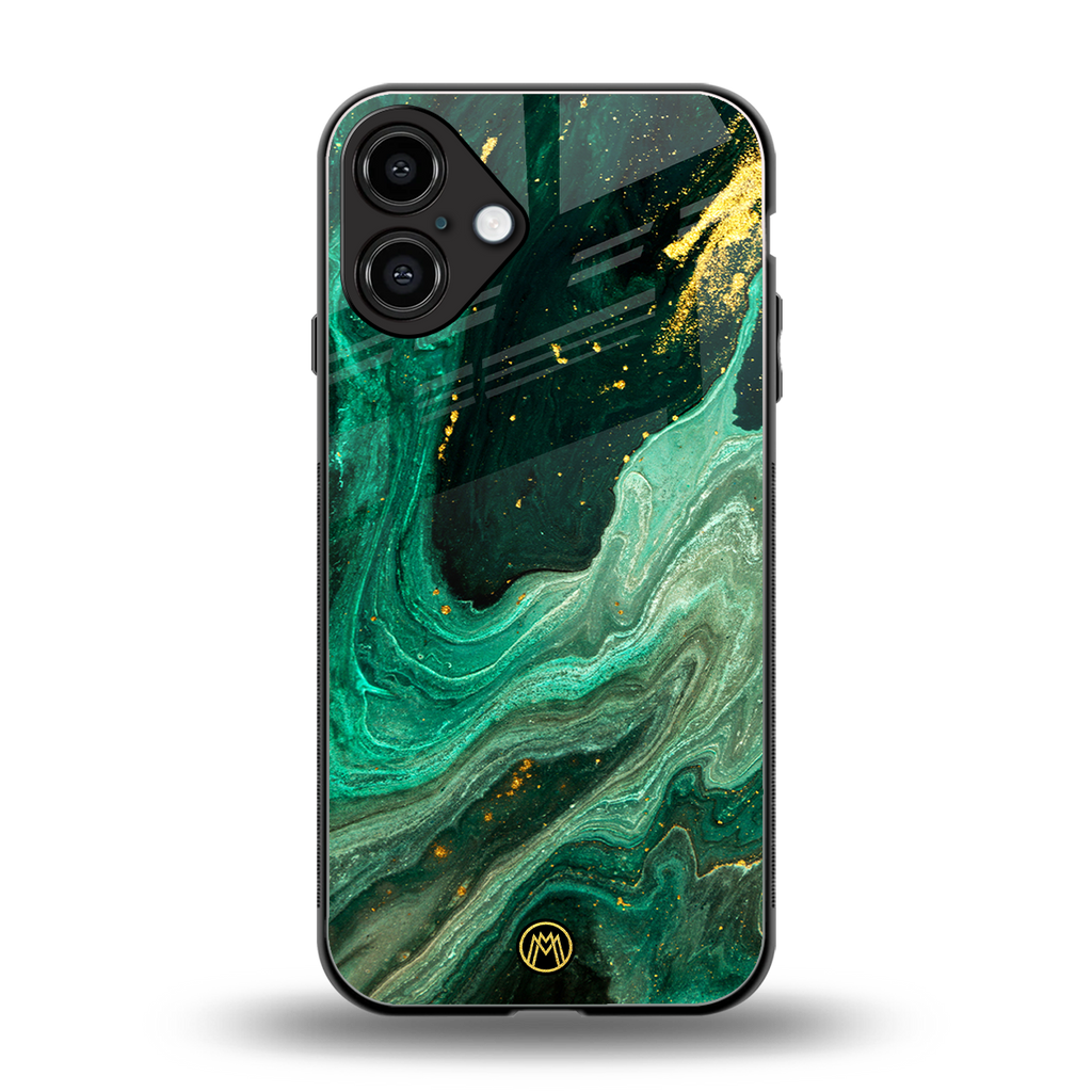 emerald pool back phone cover | glass case for iphone 16 plus