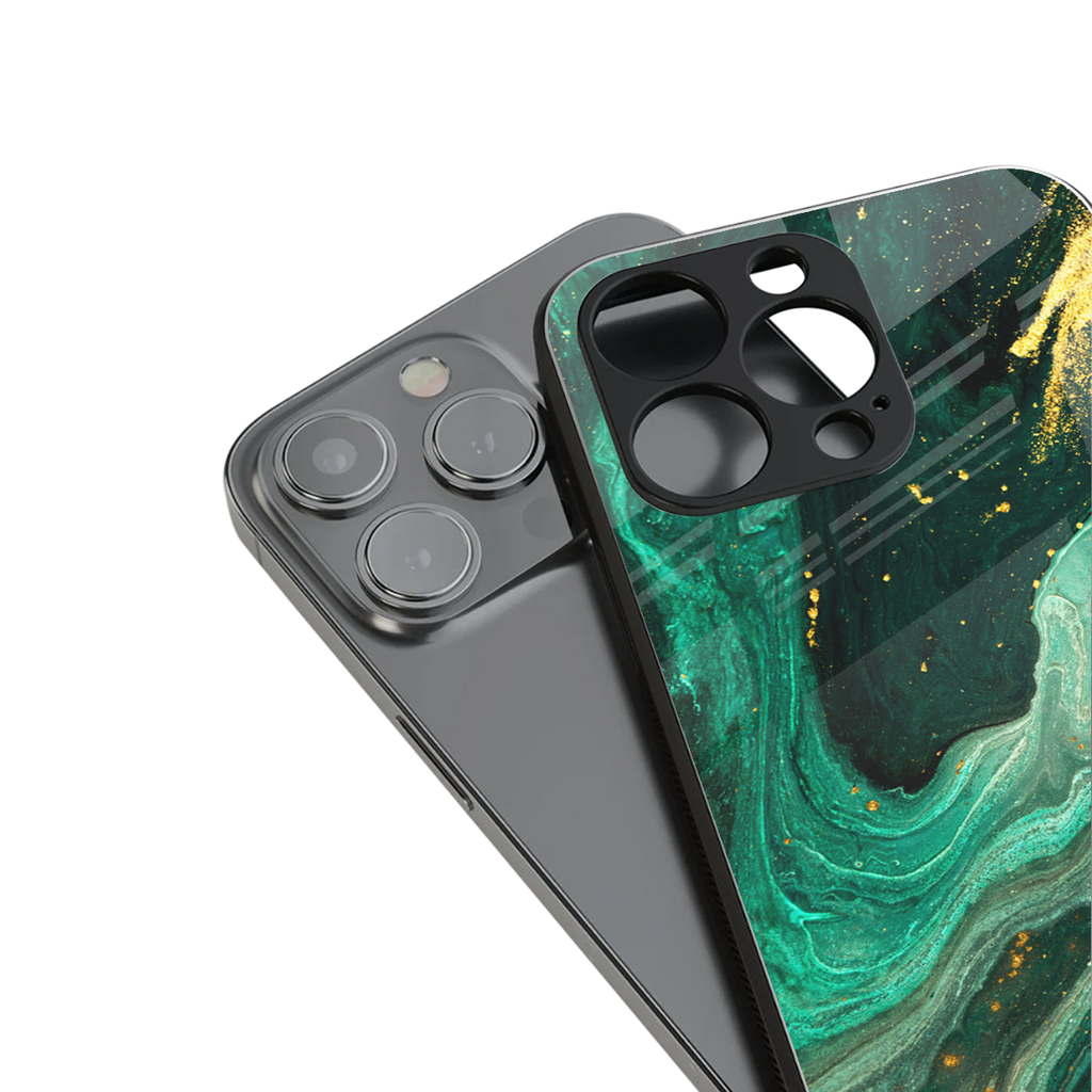 emerald pool back phone cover | glass case for iphone 16 pro
