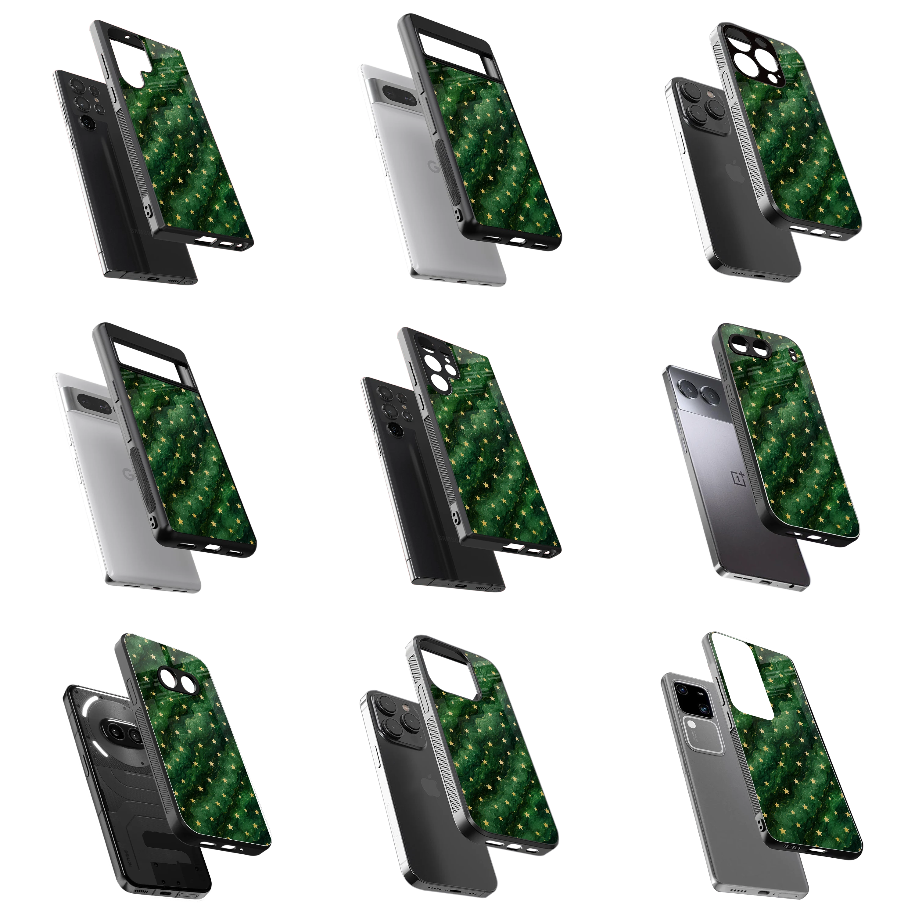 Durable Glass Back Mobile Case for iPhone, Samsung, OnePlus, Google Pixel, Redmi, Vivo, Oppo