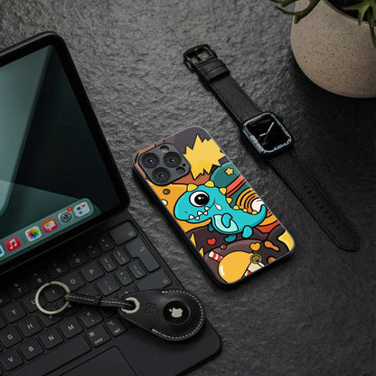 emerald green dinosaur back phone cover | glass case for Google Pixel 7A