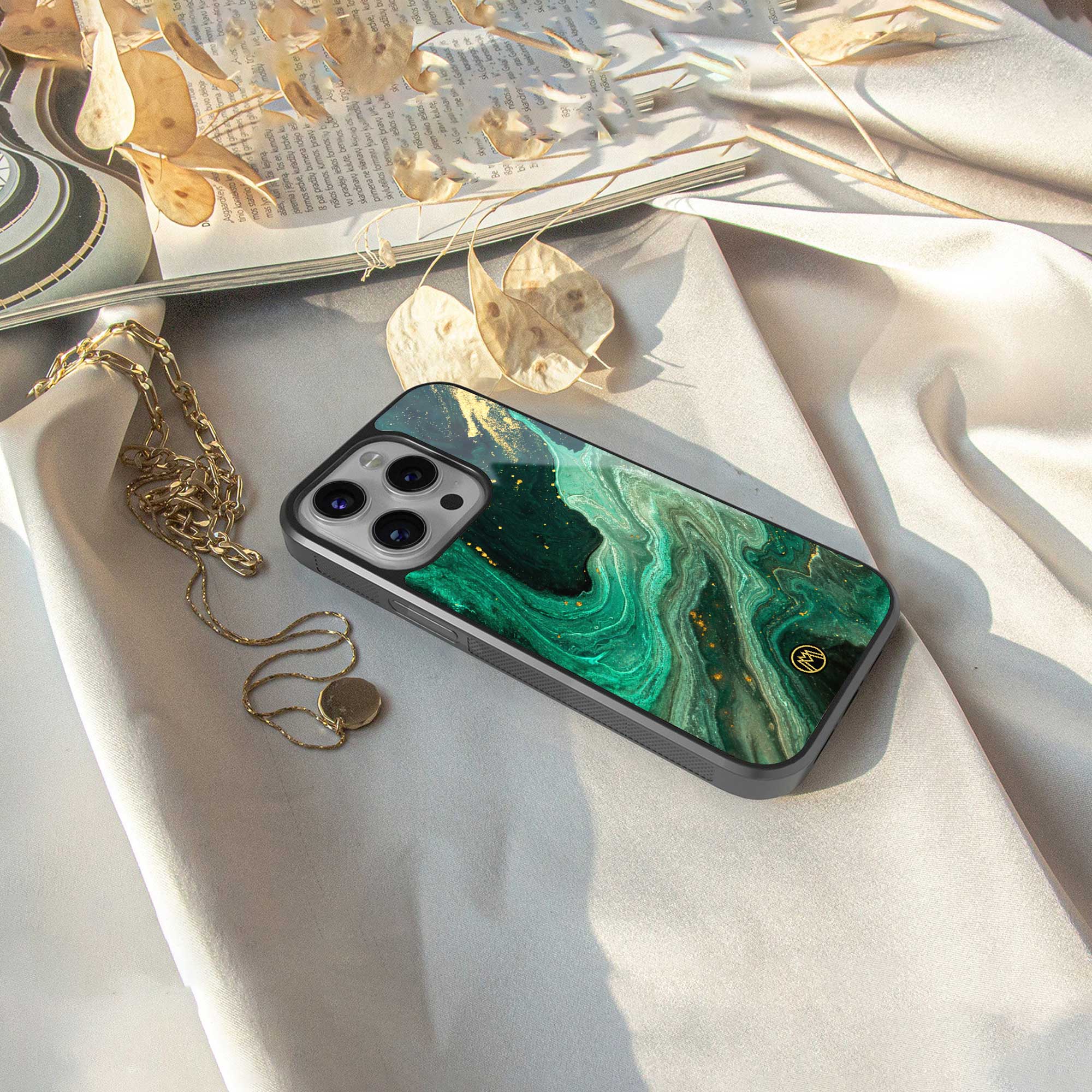 emerald pool back phone cover | glass case for iphone 13 pro