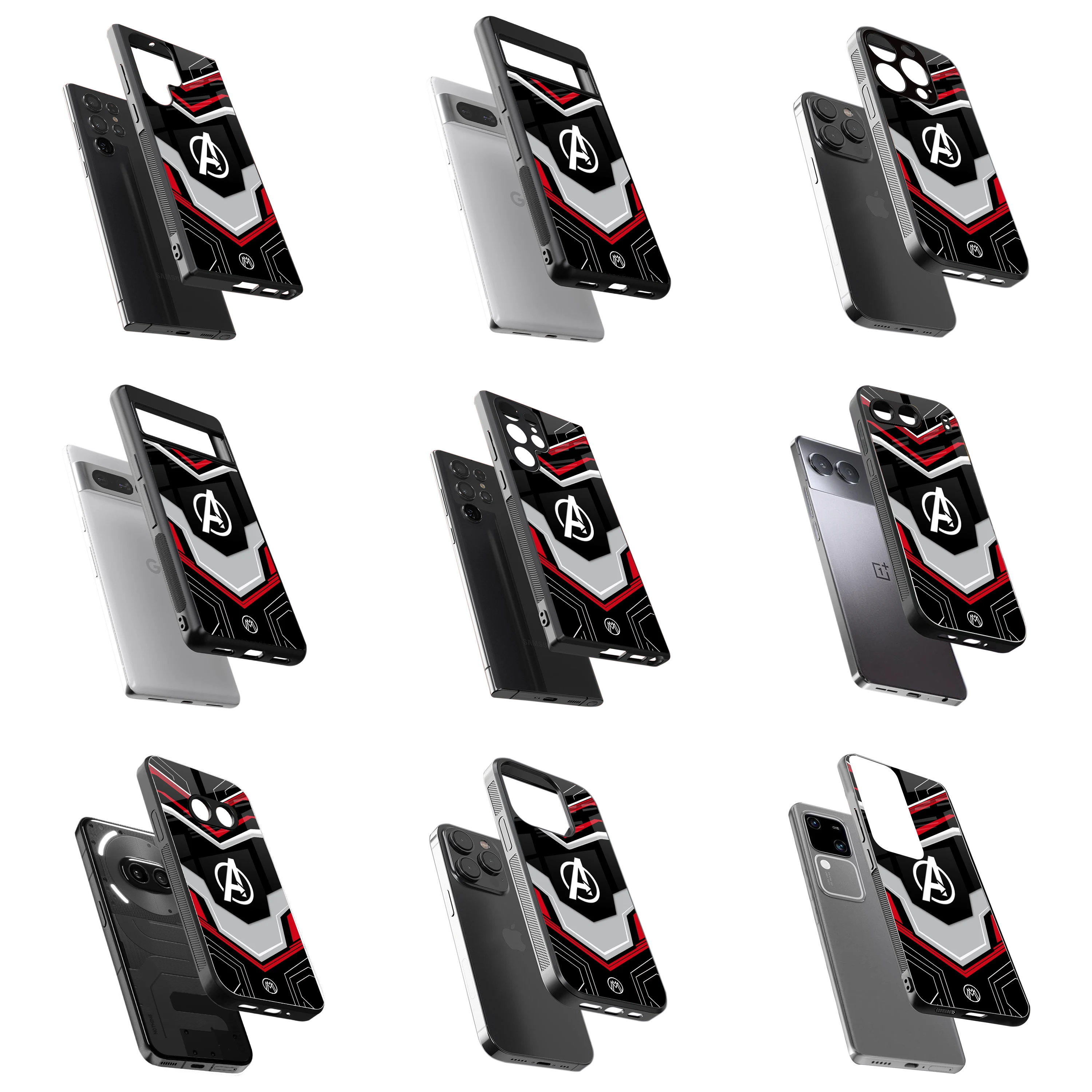 Durable Glass Back Mobile Case for iPhone, Samsung, OnePlus, Google Pixel, Redmi, Vivo, Oppo