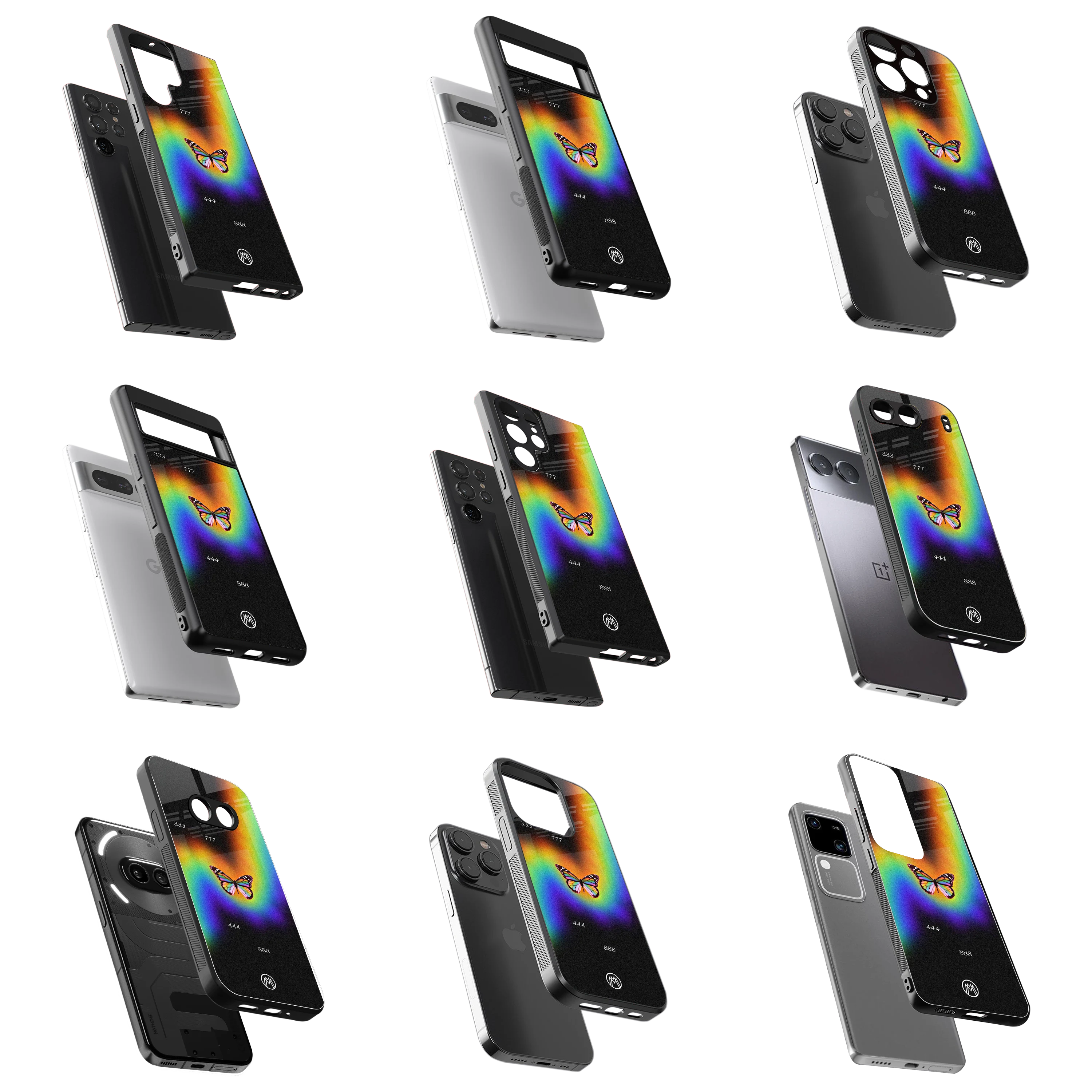 Durable Glass Back Mobile Case for iPhone, Samsung, OnePlus, Google Pixel, Redmi, Vivo, Oppo