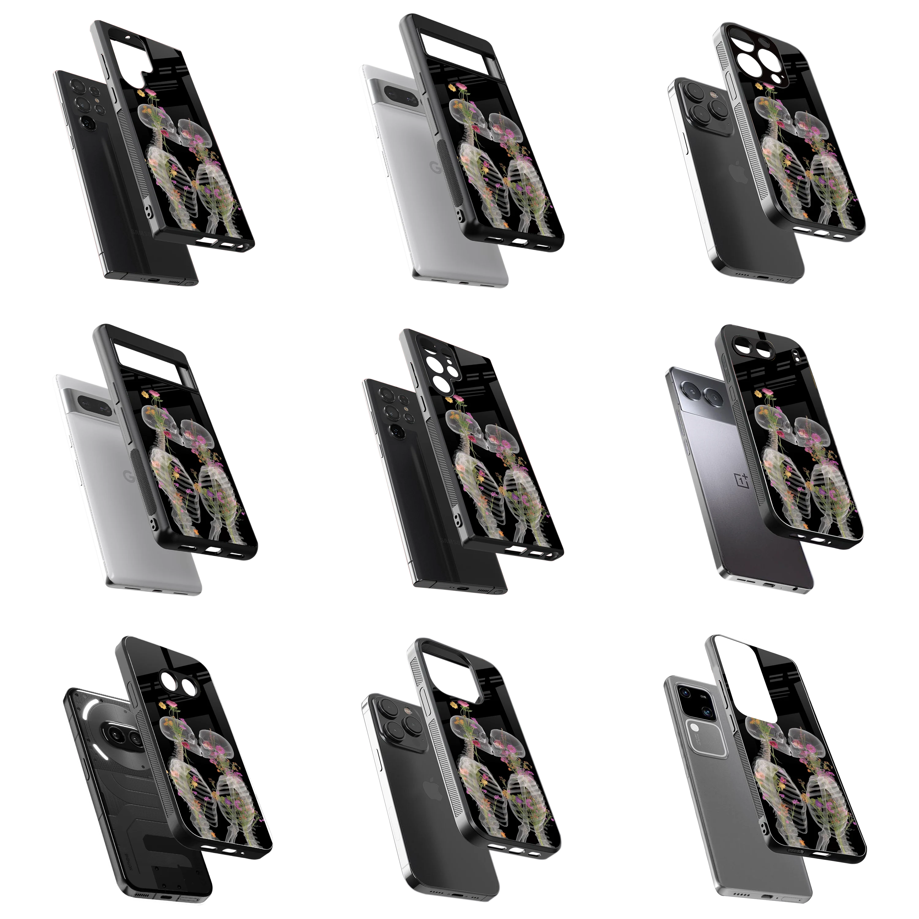 Durable Glass Back Mobile Case for iPhone, Samsung, OnePlus, Google Pixel, Redmi, Vivo, Oppo