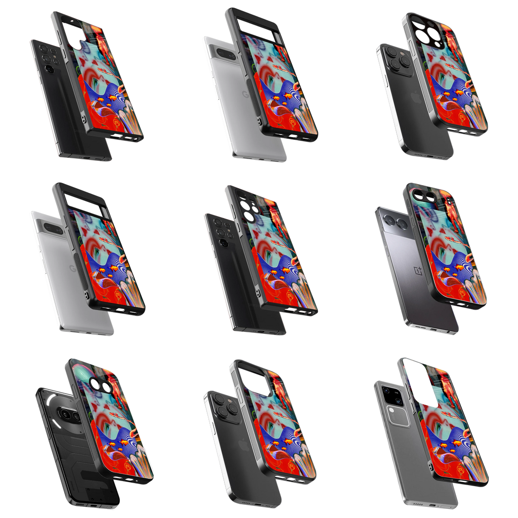 Durable Glass Back Mobile Case for iPhone, Samsung, OnePlus, Google Pixel, Redmi, Vivo, Oppo
