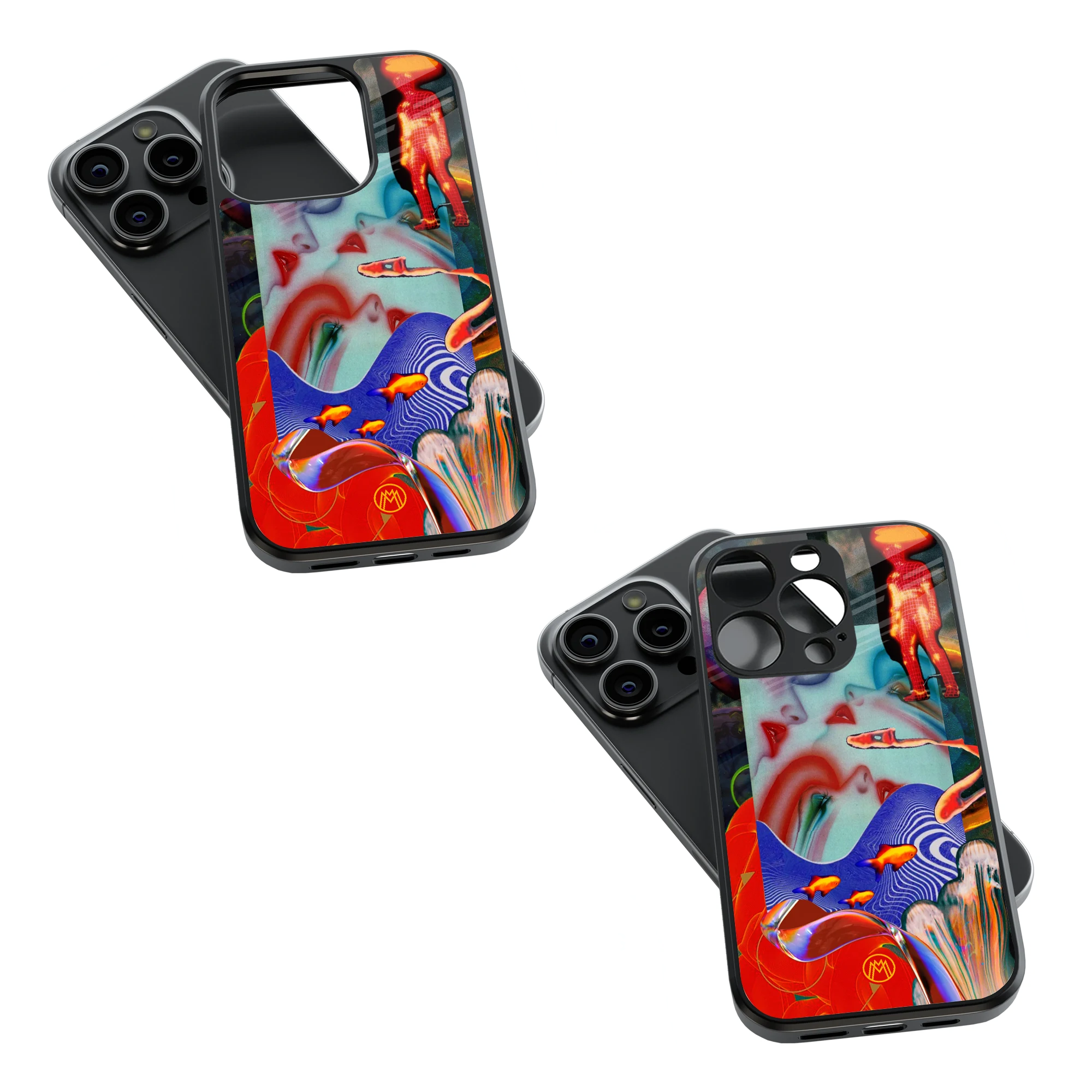 Trendy Glass Back Mobile Case for iPhone, Samsung, Redmi, OnePlus, Google Pixel, Motorola