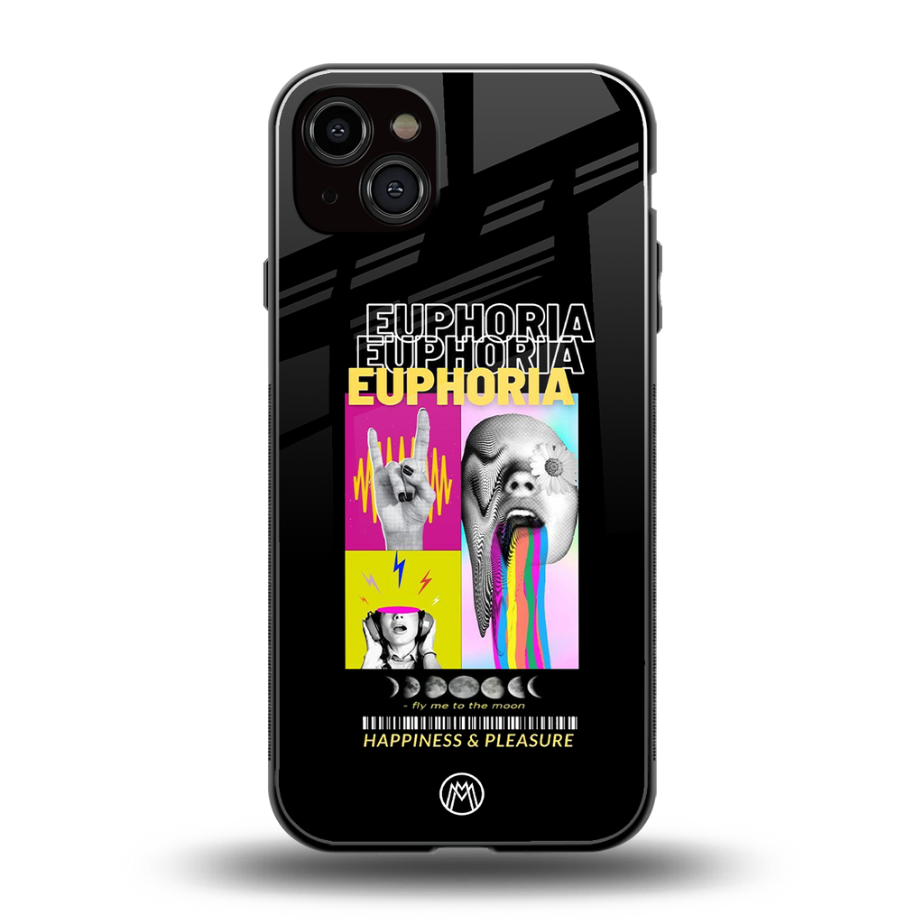euphoria back phone cover | glass case for iphone 15 plus