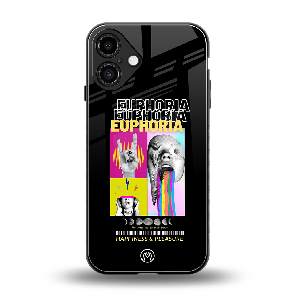 euphoria back phone cover | glass case for iphone 16 plus