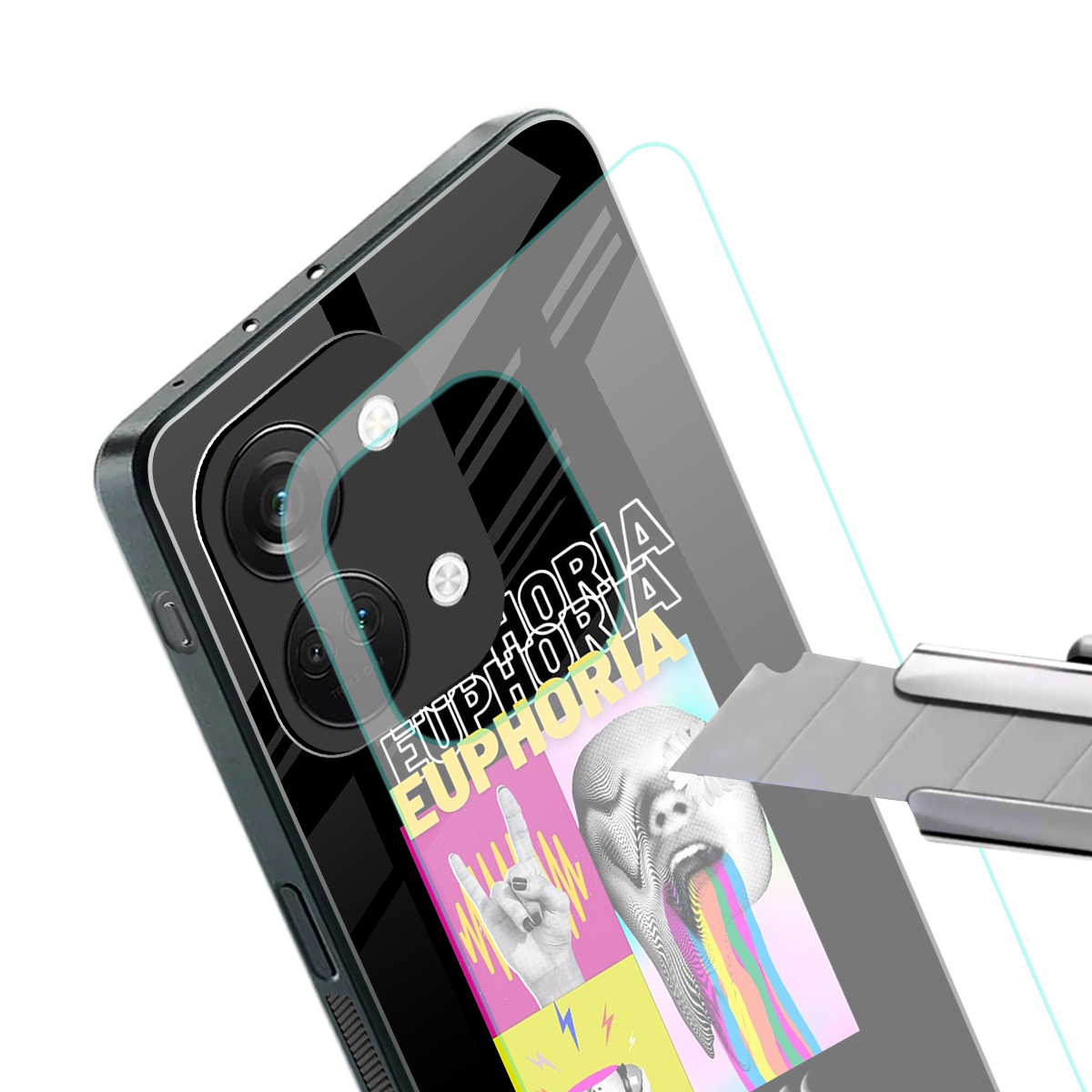 euphoria back phone cover | glass case for oneplus nord 3