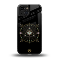 evil eye mandala black back phone cover | glass case for iphone 13 mini