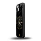 evil eye mandala black back phone cover | glass case for iphone 13 mini