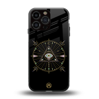 evil eye mandala black back phone cover | glass case for iphone 13 pro max