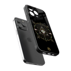 evil eye mandala black back phone cover | glass case for iphone 13 pro
