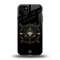 evil eye mandala black back phone cover | glass case for iphone 14 plus