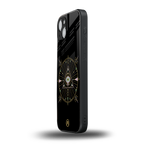 evil eye mandala black back phone cover | glass case for iphone 14 plus