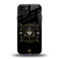 evil eye mandala black back phone cover | glass case for iphone 15