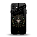 evil eye mandala black back phone cover | glass case for iphone 16 plus